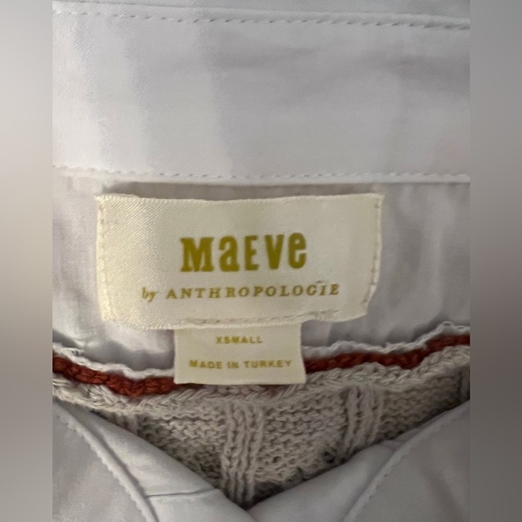 Anthropologie Maeve Layered Cable Sweater With Collar Sz XS - Picture 9 of 11